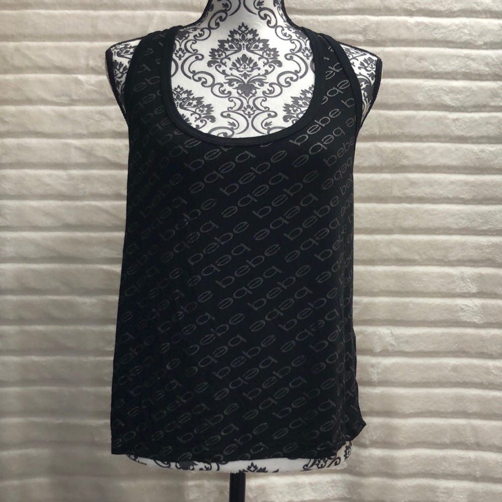 Bebe tank top nightie black size XL super comfy, simple classic print. Sleepwear